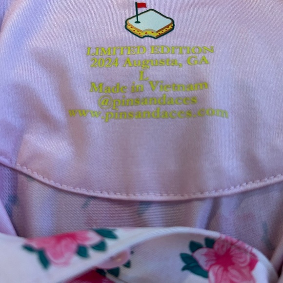 Pins and Aces Limited Edition 2024 Augusta Georgia Pink Golf Polo for Men Size L - Picture 5 of 7